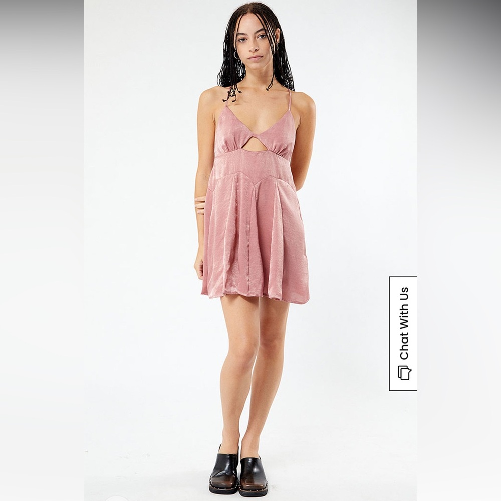 NWT Free People Sz XL Women’s Rose Good Catch Mini Slip Keyhole Mini Dress $120!